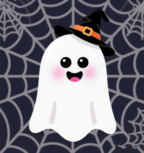 可爱幽灵的万圣节装扮