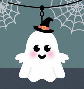 可爱万圣节幽灵小挂件