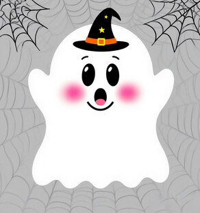 可爱幽灵万圣节形象
