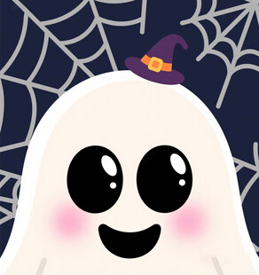 可爱幽灵庆祝万圣节