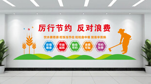 厉行节约 反对浪费 食堂文化墙
