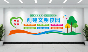 创建文明校园文化墙