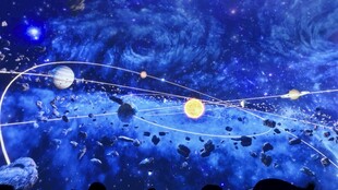 梦幻蓝色太空星球场景