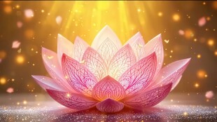 梦幻发光粉色莲花摆件