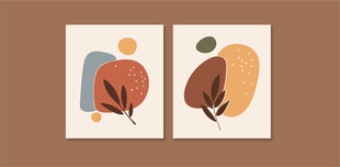 简约抽象植物装饰画