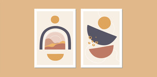 简约几何人物插画设计