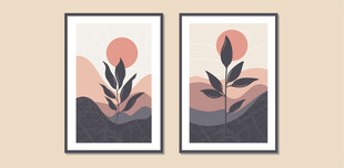 两幅植物装饰画