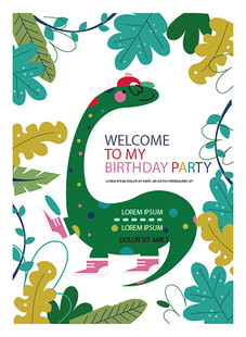 欢迎来到恐龙世界插画