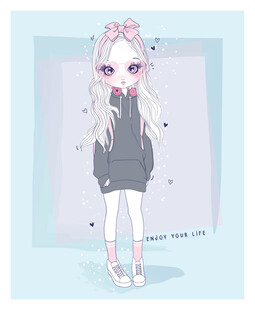 可爱双马尾动漫少女形象