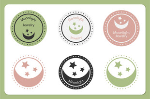 可爱动物主题徽章图案