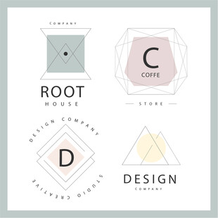 简约几何风格标志设计示例