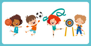 儿童欢乐运动瞬间