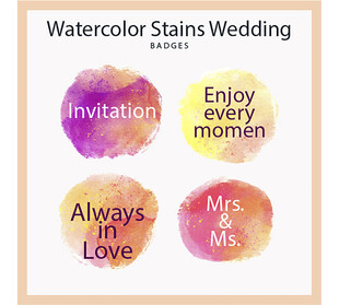 水彩婚礼请柬设计元素
