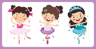 可爱芭蕾女孩舞蹈形象