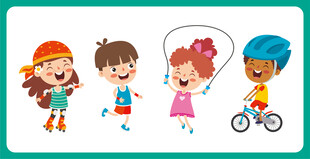 儿童欢乐玩耍场景