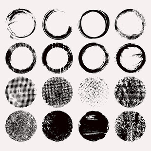 水墨圆圈笔触素材集合
