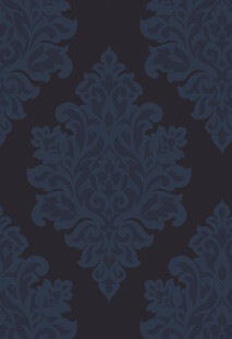 深蓝色花卉图案织物纹理