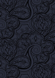 深蓝色复古花纹图案背景