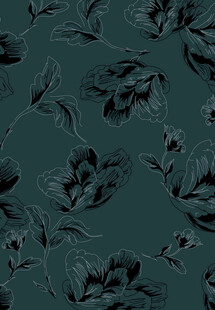 深绿底花卉图案纹理
