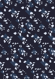 蓝底白花布料图案