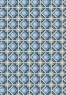 蓝色几何图案瓷砖纹理