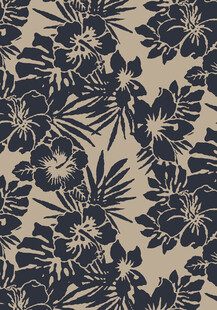 热带花卉图案布料纹理