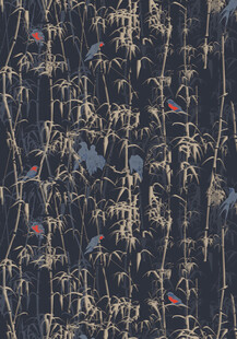 中式花鸟图案布料