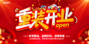 重装开业喜庆宣传海报