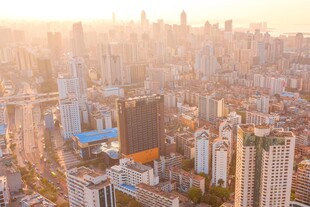 城市日出全景风光