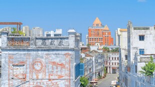 多彩城市街景建筑