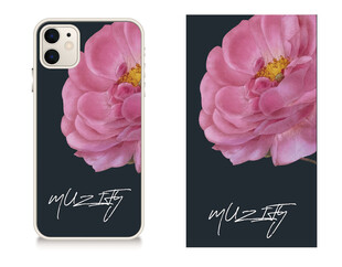 手机壳 黑底花卉图案