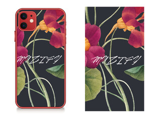 手机壳 黑底花卉图案