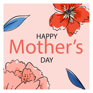 母亲节快乐花卉插画