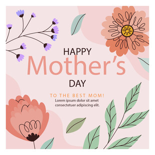 母亲节快乐花卉贺卡