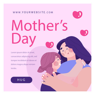 母亲节母女温馨相拥画面