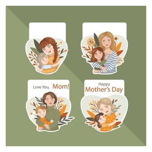 母亲节主题卡通插画设计