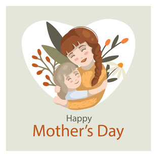 母亲节温馨母女相拥画面