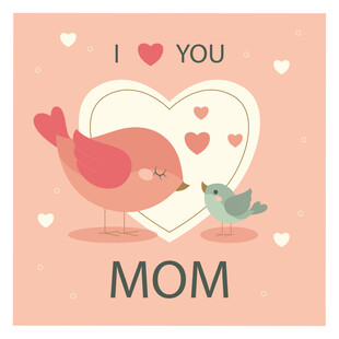 小鸟向妈妈表达爱意