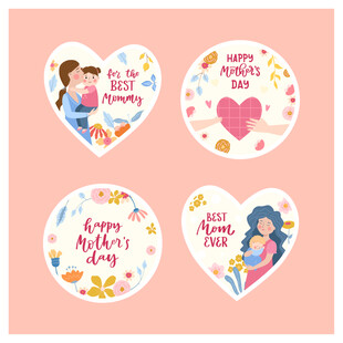 母亲节爱心贺卡设计素材