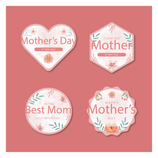 母亲节徽章设计素材