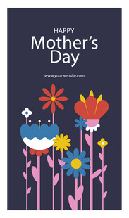 母亲节花卉插画