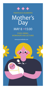 母亲节温馨插画