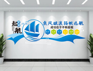 梦想起航励志标语文化墙