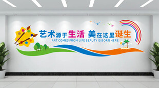 美术室绘画文化墙