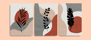 抽象植物装饰画组合