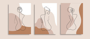 抽象人体轮廓装饰画