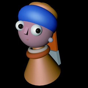 戴珍珠耳环的少女