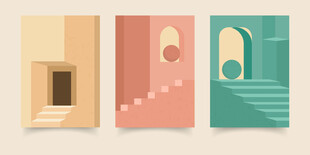 简约风格室内场景插画