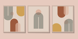 简约几何图案装饰画组合