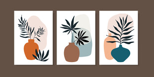 简约植物装饰画组合